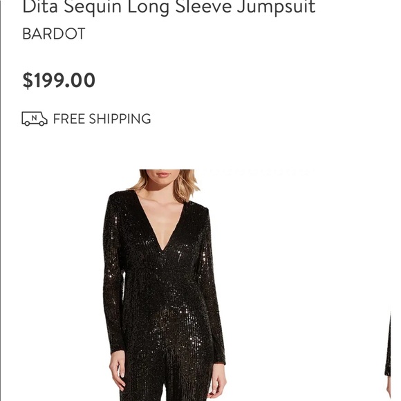 Dita Sequin Long Sleeve Jumpsuit BARDOT size XS - Picture 3 of 8